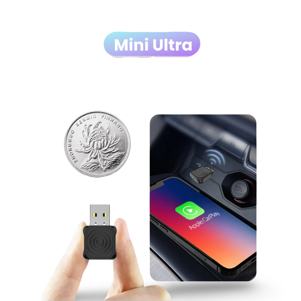 VMC Mini Ultra - Wireless Adapter Apple CarPlay/Android Auto USB Dongle for Car Upgrade WiFi Bluetooth Auto Connect