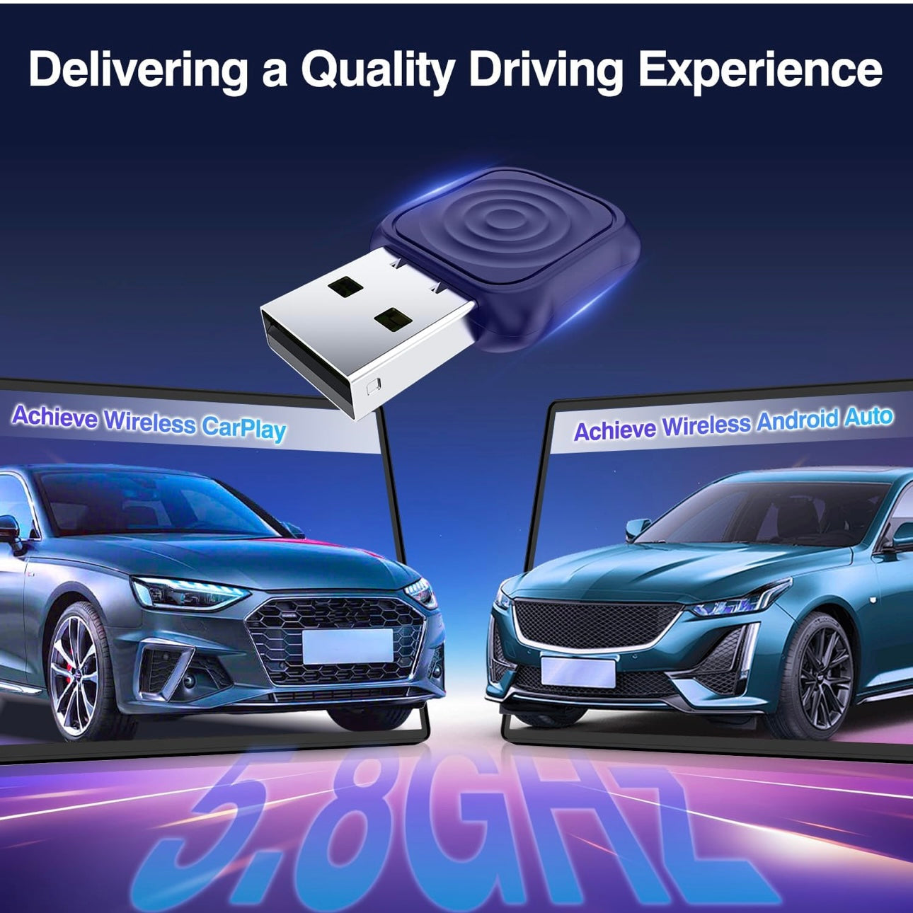 VMC CarlinKit Mini Ultra - Wireless Adapter Apple CarPlay/Android Auto USB Dongle for Car Upgrade WiFi Bluetooth Auto Connect