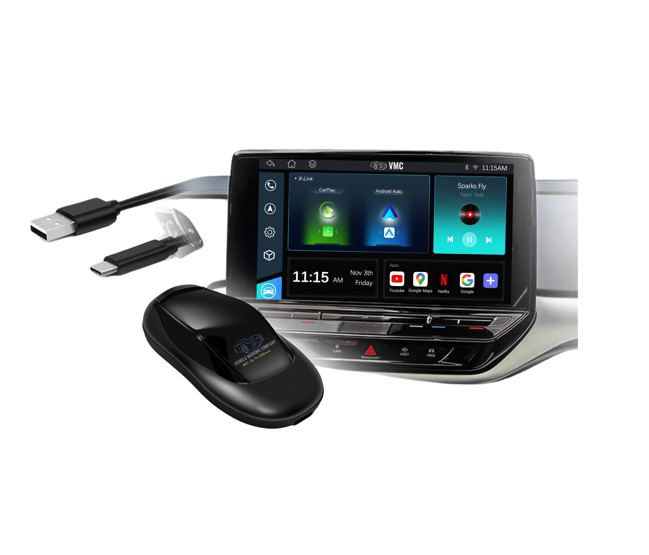 VMC Multimedia Box – Watch YouTube & Netflix In-Car (iPhone & Android Compatible)